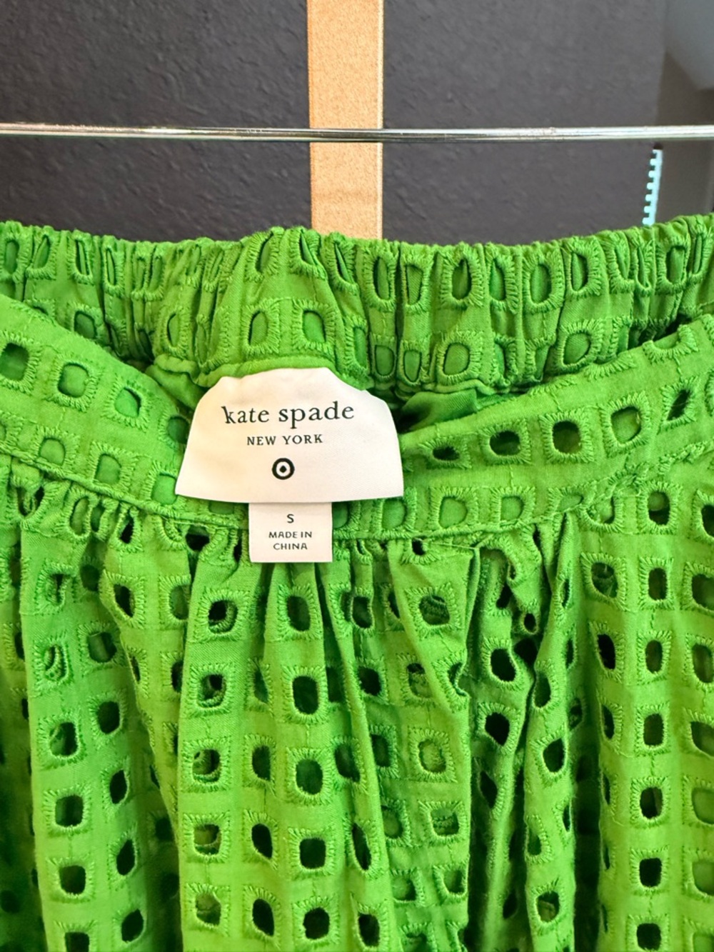 kate spade Neon Green Eyelet Midi Skirt - Picture 3 of 3